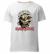 Мужская премиум футболка Iron Maiden Trooper skull Белый фото