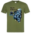 Мужская футболка Iron Maiden Space Оливковый фото