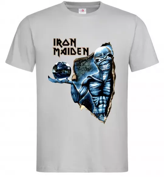 Мужская футболка Iron Maiden Space Серый фото