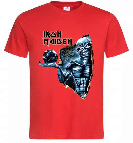 Мужская футболка Iron Maiden Space Красный фото