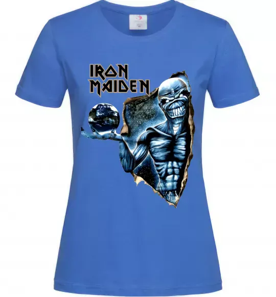 Женская футболка Iron Maiden Space Ярко-синий фото