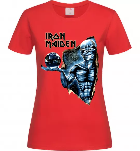 Женская футболка Iron Maiden Space Красный фото