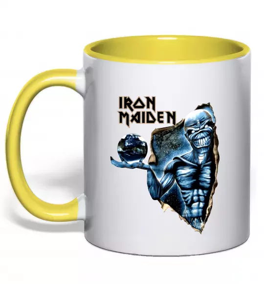 Чашка з кольоровою ручкою Iron Maiden Space Сонячно жовтий фото
