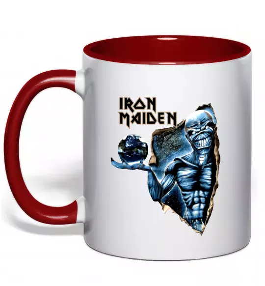 Чашка з кольоровою ручкою Iron Maiden Space Червоний фото