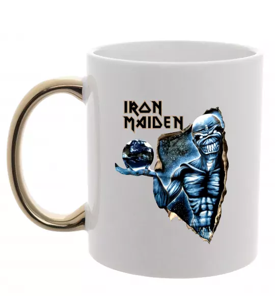 Чашка з кольоровою ручкою Iron Maiden Space Золото фото