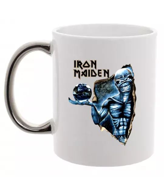 Чашка з кольоровою ручкою Iron Maiden Space Срібло фото