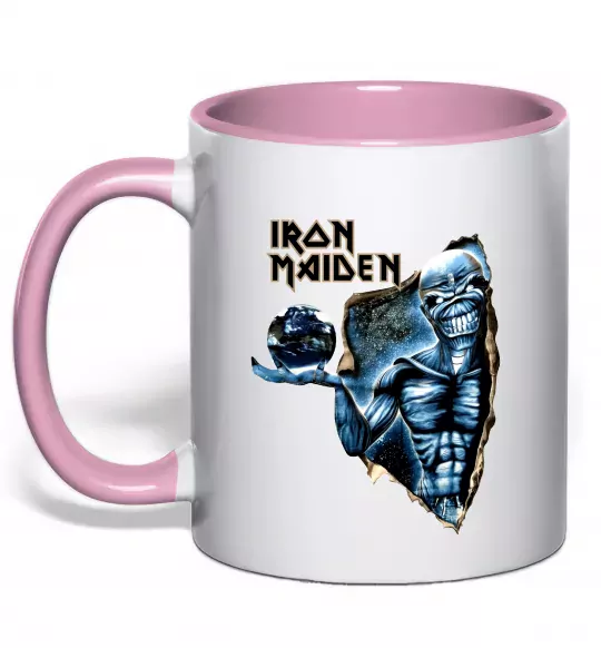 Чашка з кольоровою ручкою Iron Maiden Space Ніжно рожевий фото