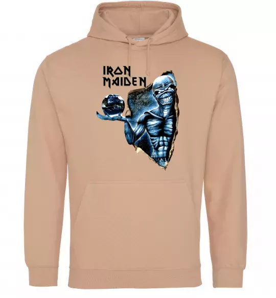 Мужская толстовка (худи) Iron Maiden Space Песочный фото