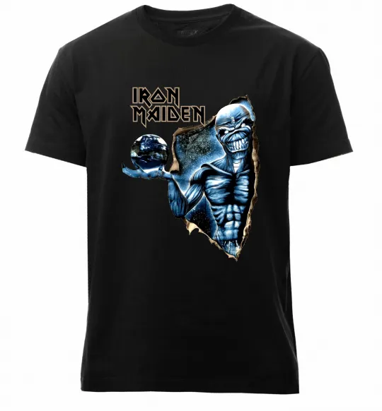 Мужская премиум футболка Iron Maiden Space Черный фото