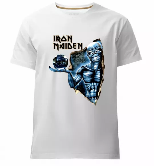 Мужская премиум футболка Iron Maiden Space Белый фото