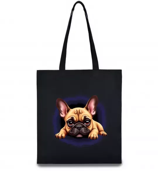 Эко-сумка Милий французький бульдог Черный фото