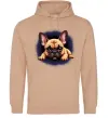Чоловіча толстовка (худі) Милий французький бульдог Пісочний фото