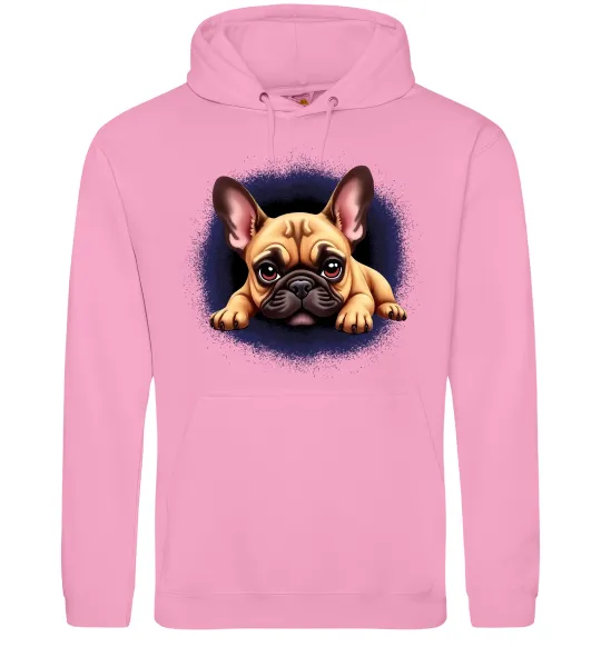 Женская толстовка (худи) Милий французький бульдог Розовый фото