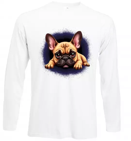 Лонгслив Милий французький бульдог Белый фото