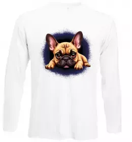 Лонгслив Милий французький бульдог Белый фото