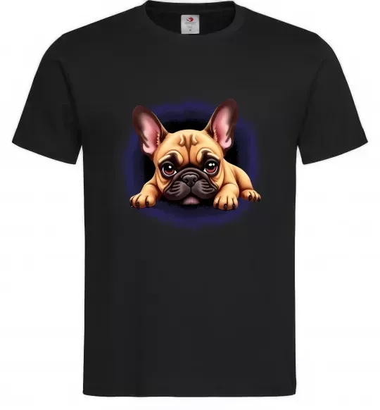 Мужская футболка Милий французький бульдог Черный фото