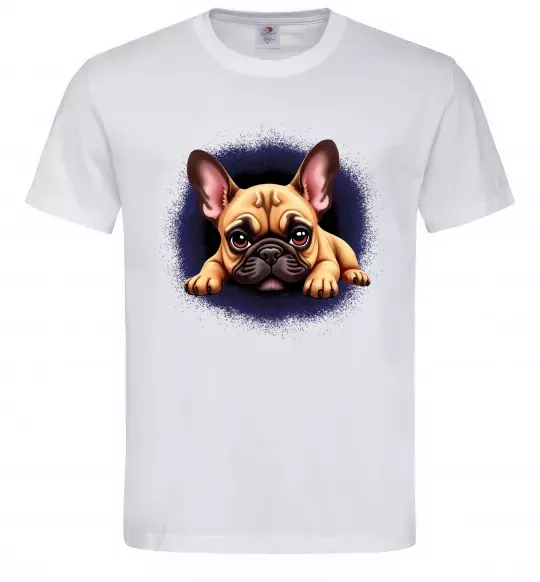 Мужская футболка Милий французький бульдог Белый фото