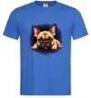 Мужская футболка Милий французький бульдог Ярко-синий фото