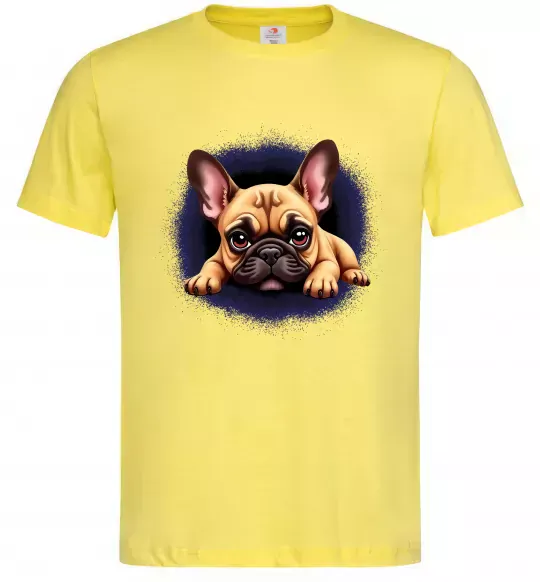 Мужская футболка Милий французький бульдог Лимонный фото