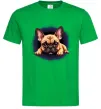 Мужская футболка Милий французький бульдог Зеленый фото