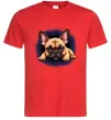 Мужская футболка Милий французький бульдог Красный фото