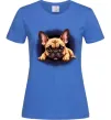 Женская футболка Милий французький бульдог Ярко-синий фото