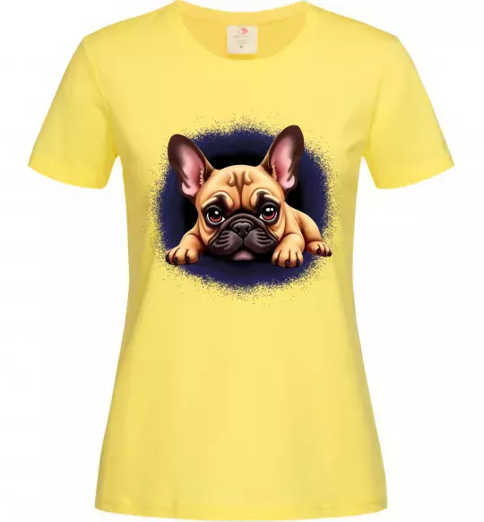 Женская футболка Милий французький бульдог Лимонный фото