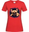 Женская футболка Милий французький бульдог Красный фото