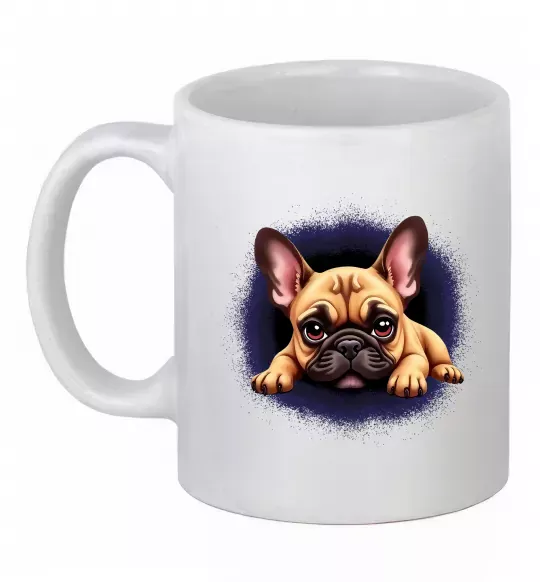 Чашка керамическая Милий французький бульдог Белый фото