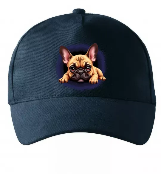 Кепка Милий французький бульдог Темно-синий фото