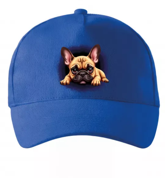 Кепка Милий французький бульдог Ярко-синий фото