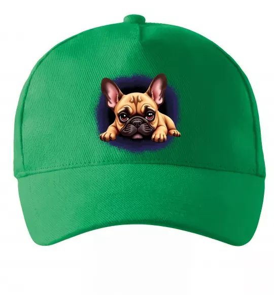 Кепка Милий французький бульдог Зеленый фото