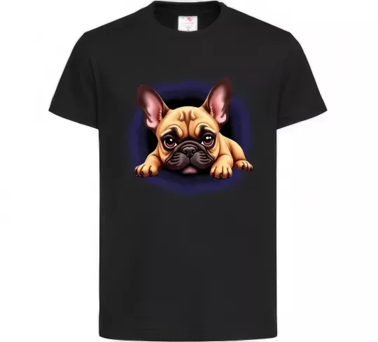 Детская футболка Милий французький бульдог Черный фото