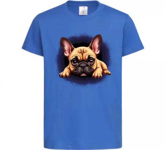 Детская футболка Милий французький бульдог Ярко-синий фото