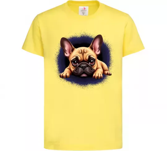 Детская футболка Милий французький бульдог Лимонный фото