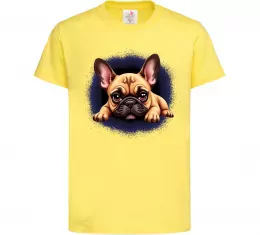 Детская футболка Милий французький бульдог Лимонный фото