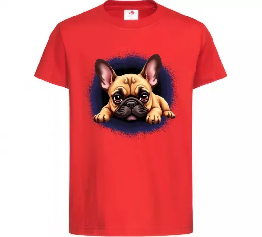 Детская футболка Милий французький бульдог Красный фото