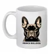 Чашка керамічна French bulldog Білий фото