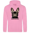 Мужская толстовка (худи) French bulldog Розовый фото