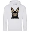 Мужская толстовка (худи) French bulldog Серый меланж фото