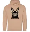 Мужская толстовка (худи) French bulldog Песочный фото