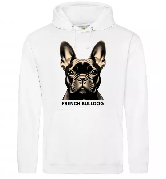 Женская толстовка (худи) French bulldog Белый фото