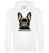 Женская толстовка (худи) French bulldog Белый фото