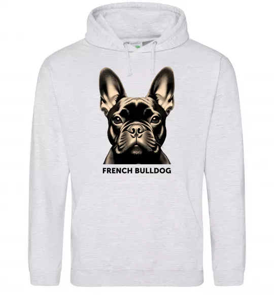 Женская толстовка (худи) French bulldog Серый меланж фото