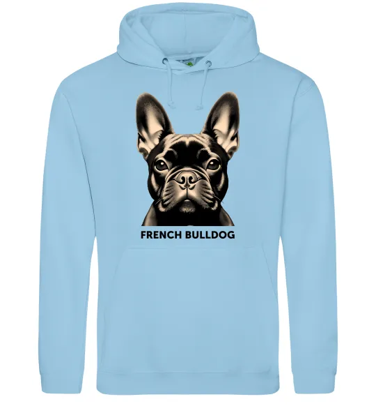 Жіноча толстовка (худі) French bulldog Блакитний фото