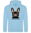 Жіноча толстовка (худі) French bulldog Блакитний фото