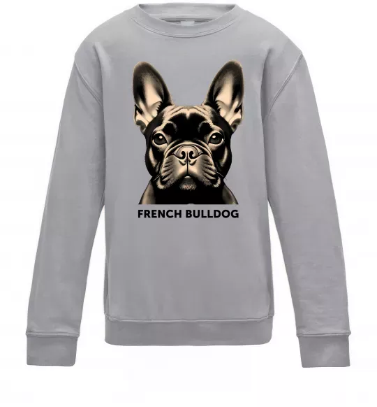 Дитячий світшот French bulldog Сірий меланж фото