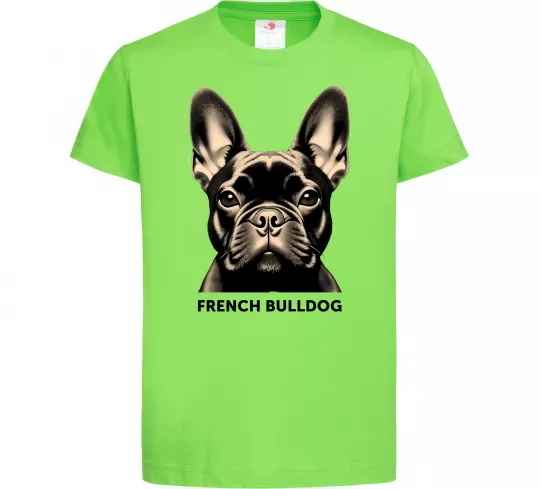 Детская футболка French bulldog Лаймовый фото