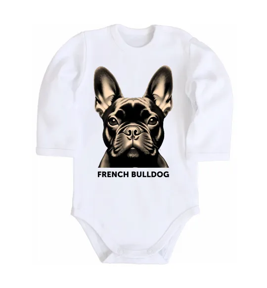 Дитячий бодік French bulldog Білий фото