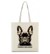 Эко-сумка French bulldog Бежевый фото